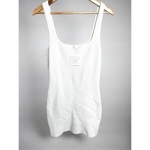 Bobbles & Lace White Thick Ribbed Sleeveless Bodycon Mini Dress NWT Small‎